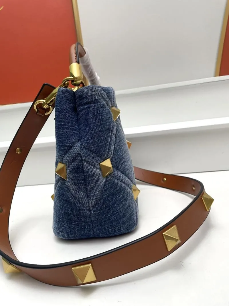Valentino Denim Blue Satchel Bag Model 9833 Size 21x17x14cm - Image 5