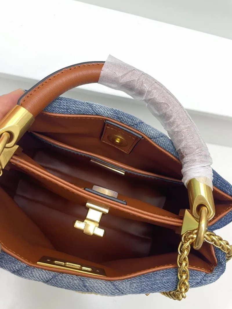 Valentino Denim Blue Satchel Bag Model 9833 Size 21x17x14cm - Image 8