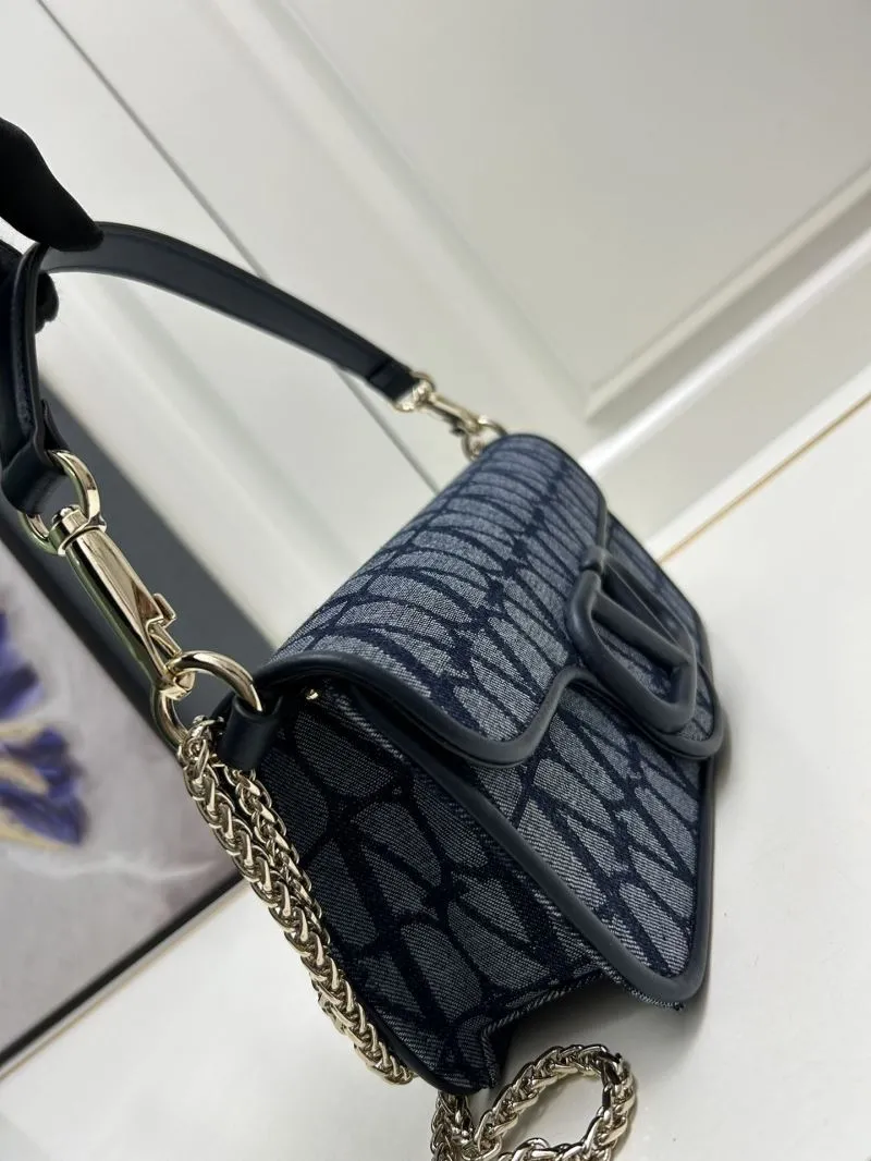 Valentino 5040 Large Navy Blue Satchel Bag - Image 4