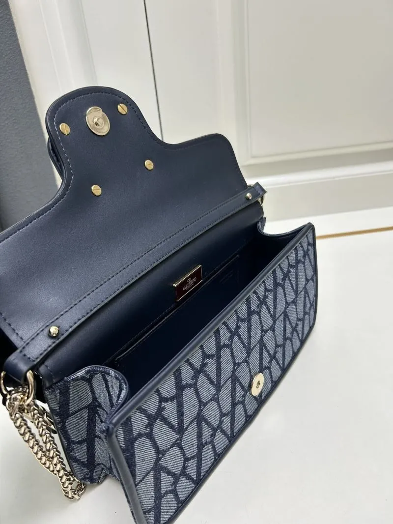 Valentino 5040 Large Navy Blue Satchel Bag - Image 8
