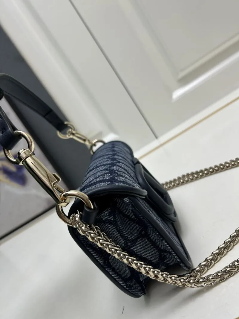 Valentino 5040 Small Navy Blue Satchel Bag 20cm - Image 5