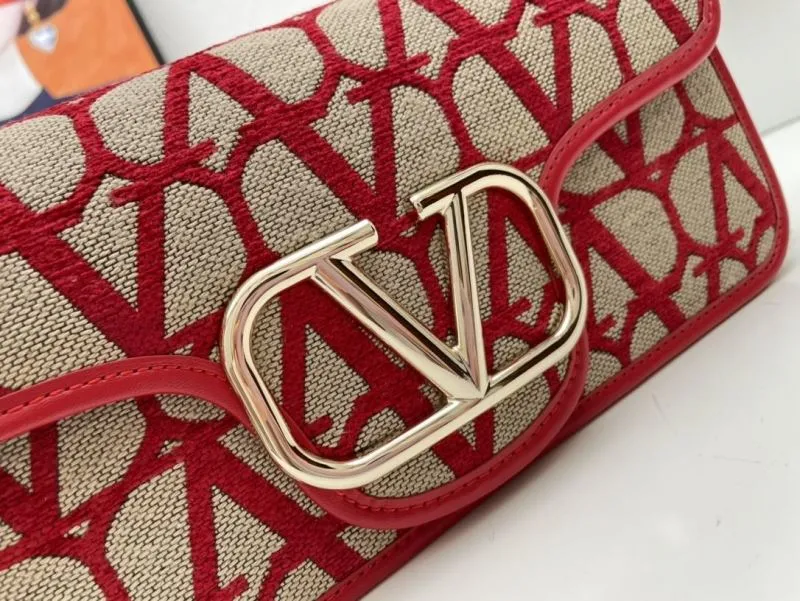Valentino 1008 Red Beige Chain Satchel Bag - Image 4