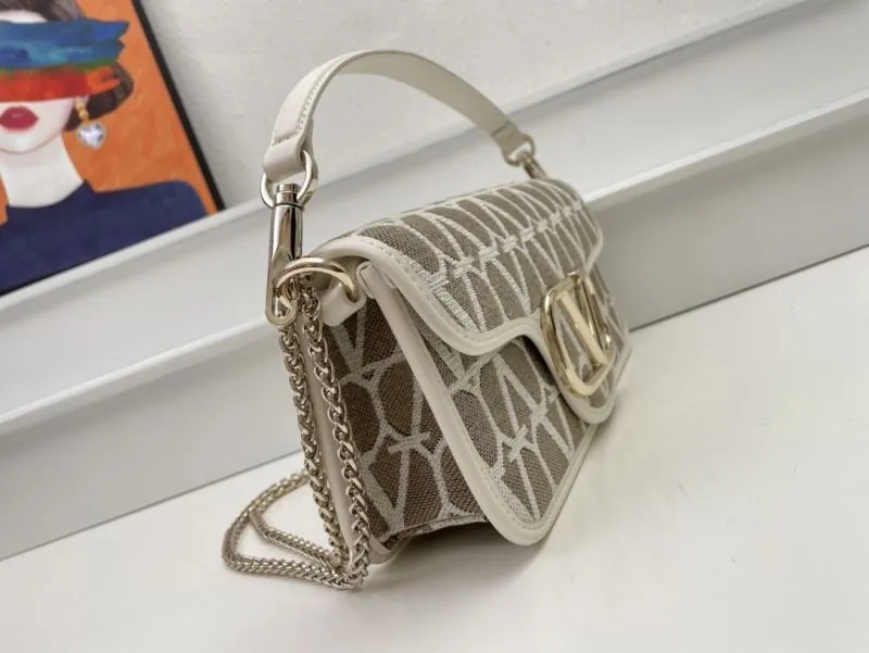Valentino 1008 Beige Monogram Satchel Bag - Image 3
