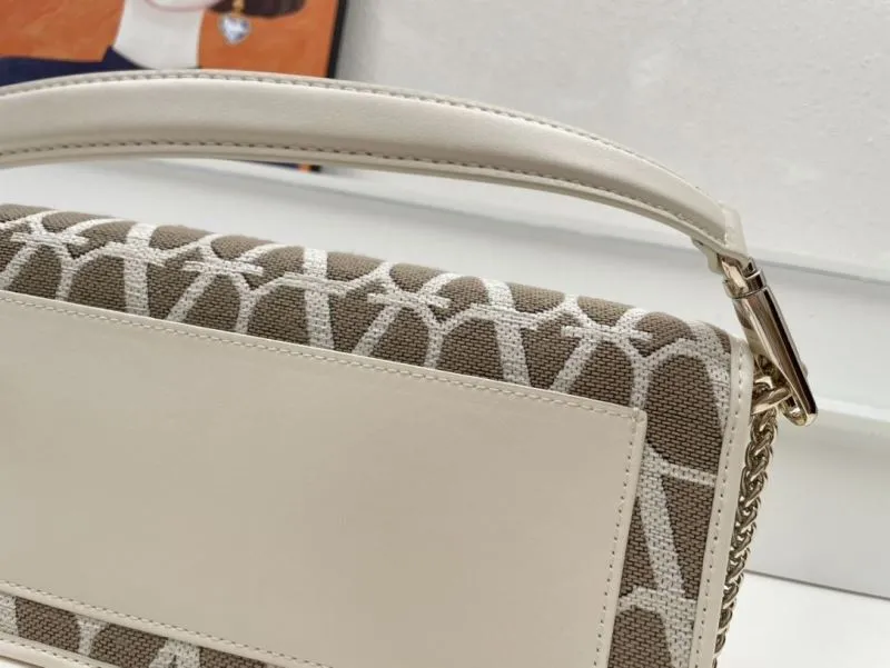 Valentino 1008 Beige Monogram Satchel Bag - Image 6