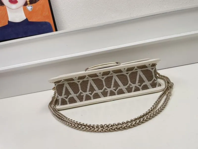 Valentino 1008 Beige Monogram Satchel Bag - Image 7