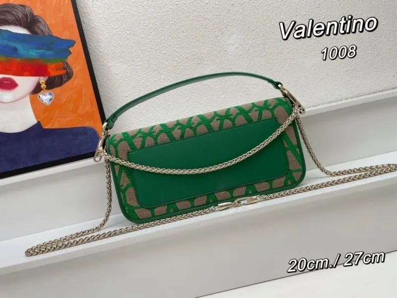 Alternative view of Valentino Green Chain Satchel Bag 1008