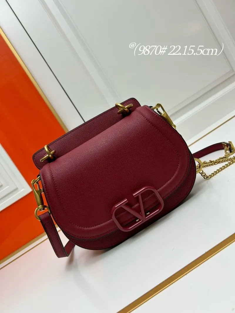 Valentino Burgundy Saddle Crossbody Bag 9870