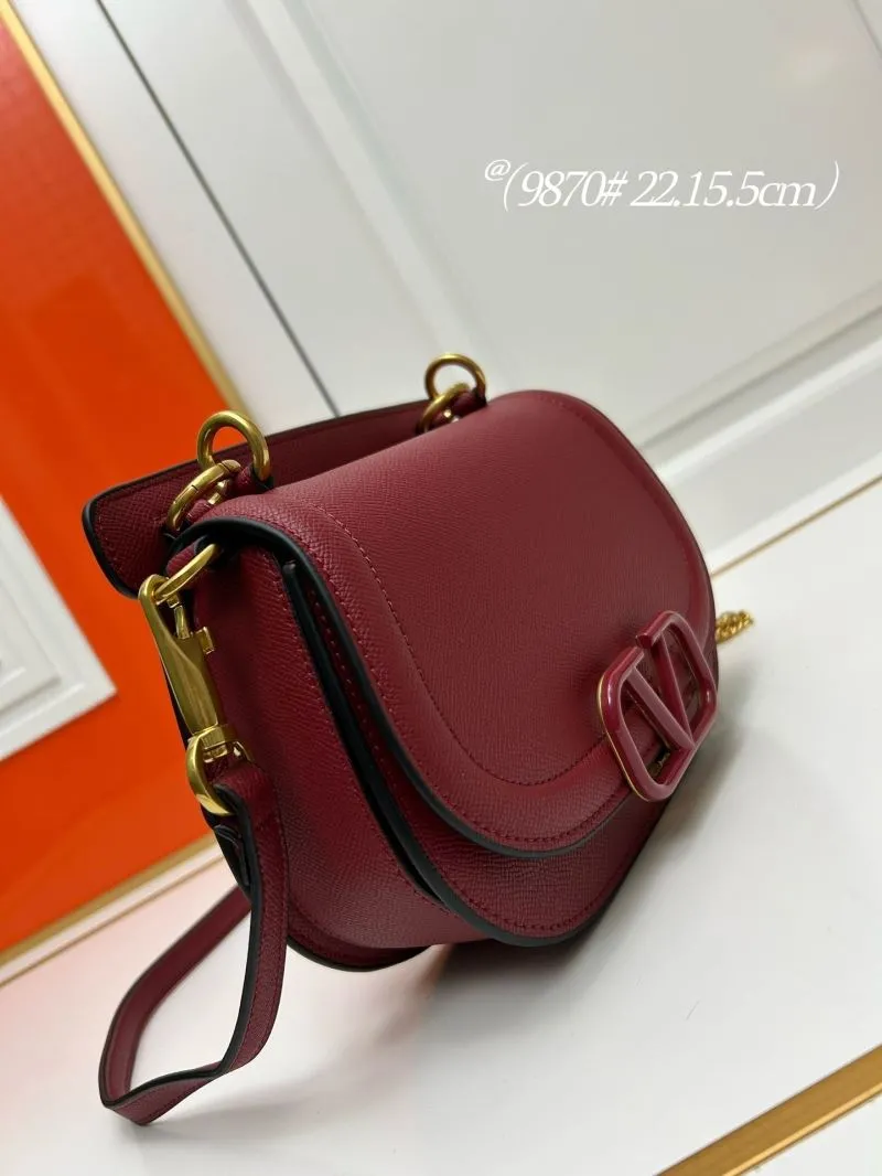 Alternative view of Valentino Burgundy Saddle Crossbody Bag 9870
