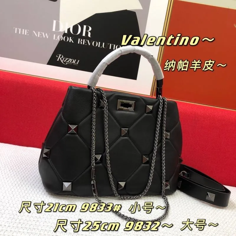 Alternative view of Valentino Black Nappa Leather Satchel Bag Small Large 9832 9833