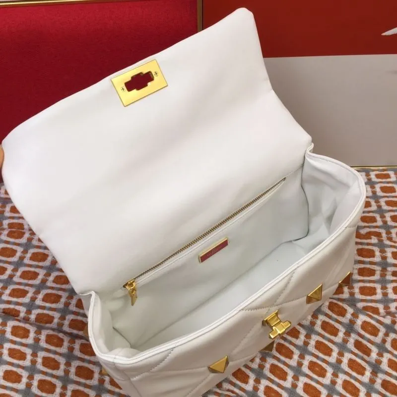 Valentino White Studded Satchel Bag V9828 - Image 8