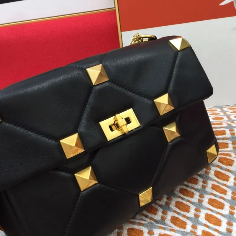 Valentino Black Studded Satchel Bag V9828 - Image 4