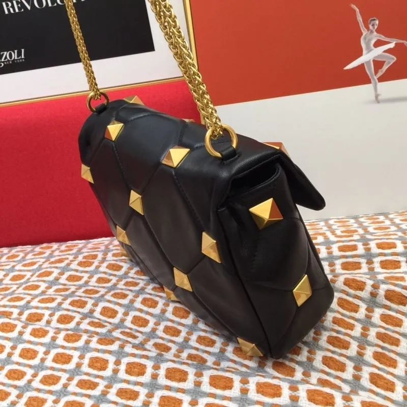 Valentino Black Studded Satchel Bag V9828 - Image 5