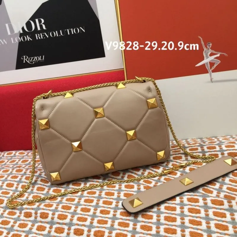 Alternative view of Valentino V9828 Beige Studded Satchel Bag