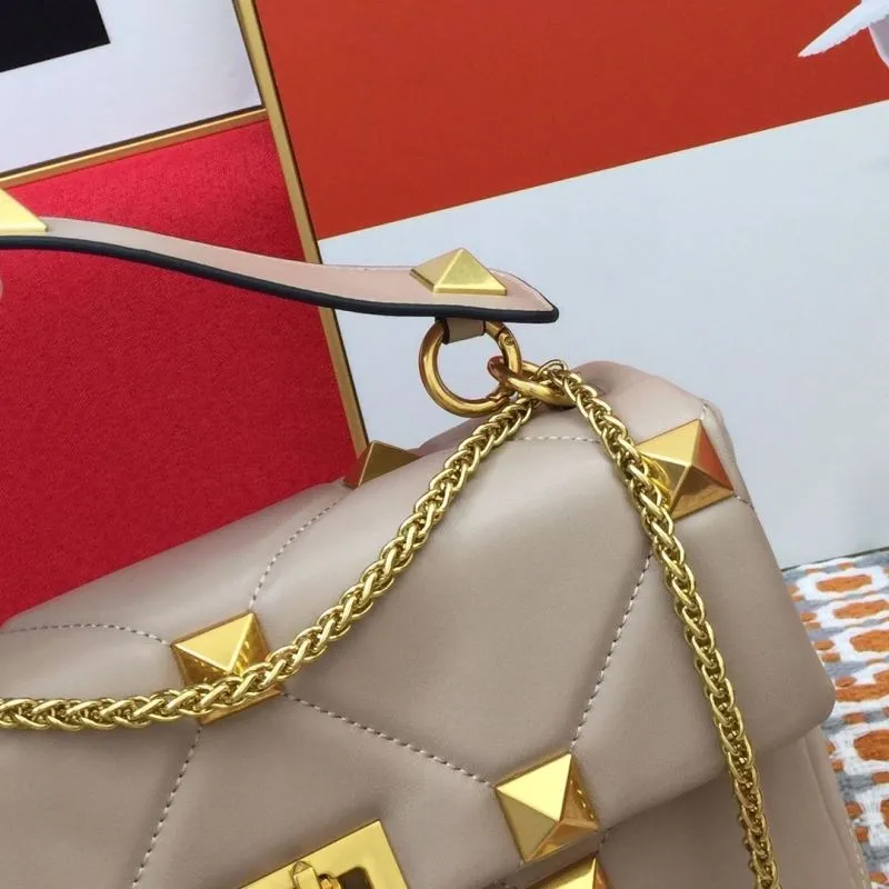 Valentino V9828 Beige Studded Satchel Bag - Image 6