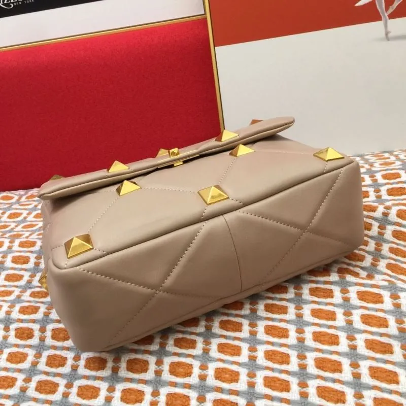 Valentino V9828 Beige Studded Satchel Bag - Image 7