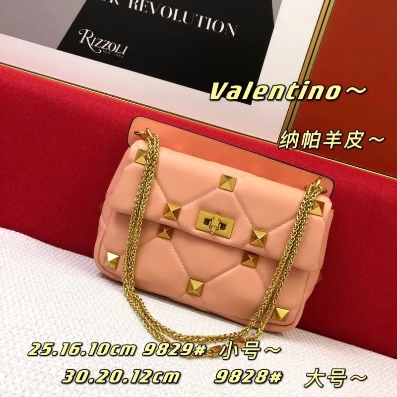 Valentino Pink Nappa Lambskin Satchel Bag 9829 Small
