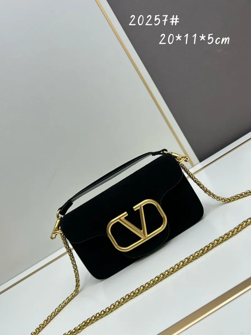 Valentino Black Suede Crossbody Satchel Bag 20257