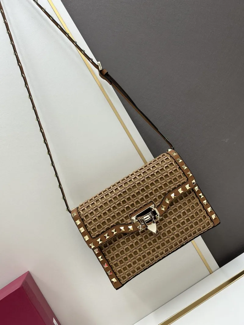 Valentino Brown Woven Satchel Bag 20248