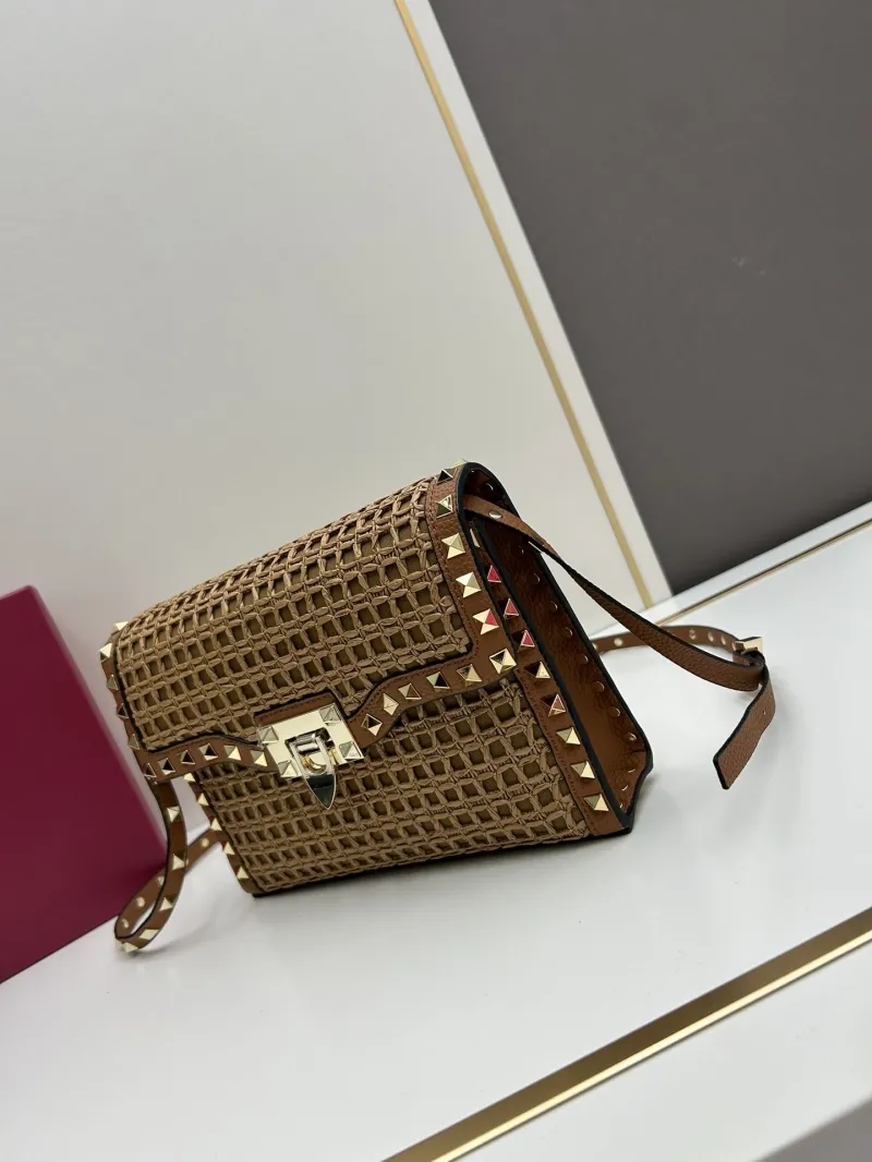 Valentino Brown Woven Satchel Bag 20248 - Image 3