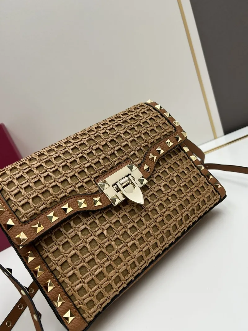 Valentino Brown Woven Satchel Bag 20248 - Image 5
