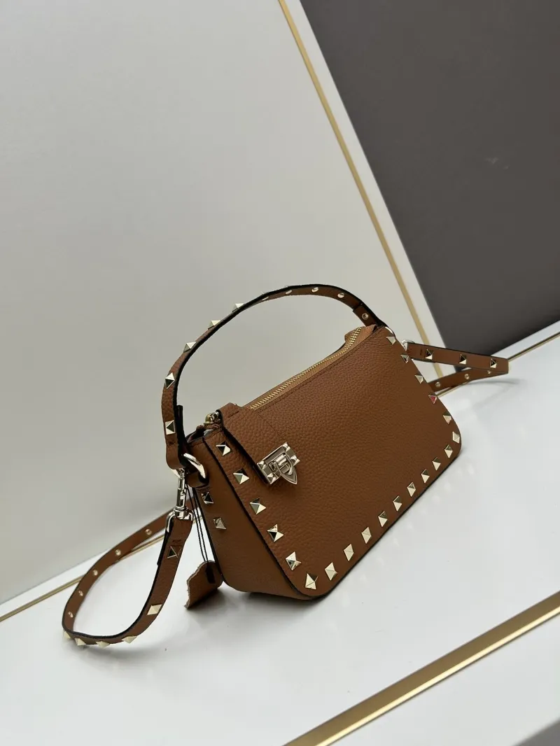 Alternative view of Valentino Brown Studded Leather Satchel Bag 623