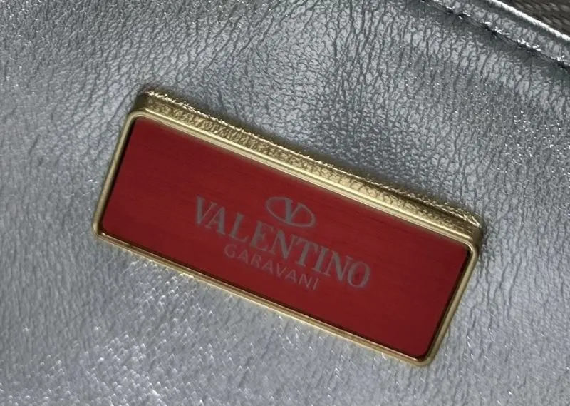 Valentino Silver Studded Satchel Bag 9881 - Image 10
