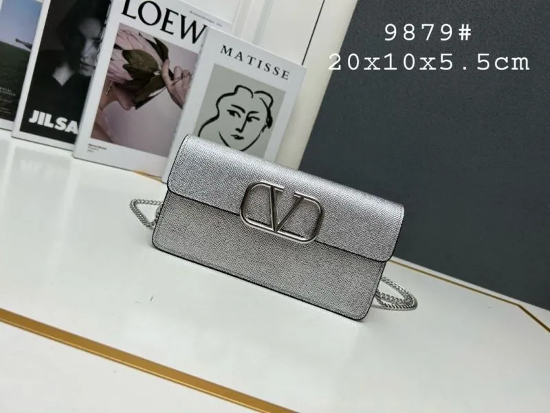 Valentino Silver Chain Crossbody Bag 9879 20x10x5.5cm