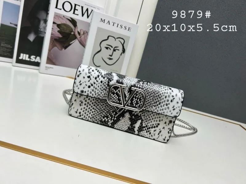 Valentino Black White Snake Print Crossbody Bag 9879