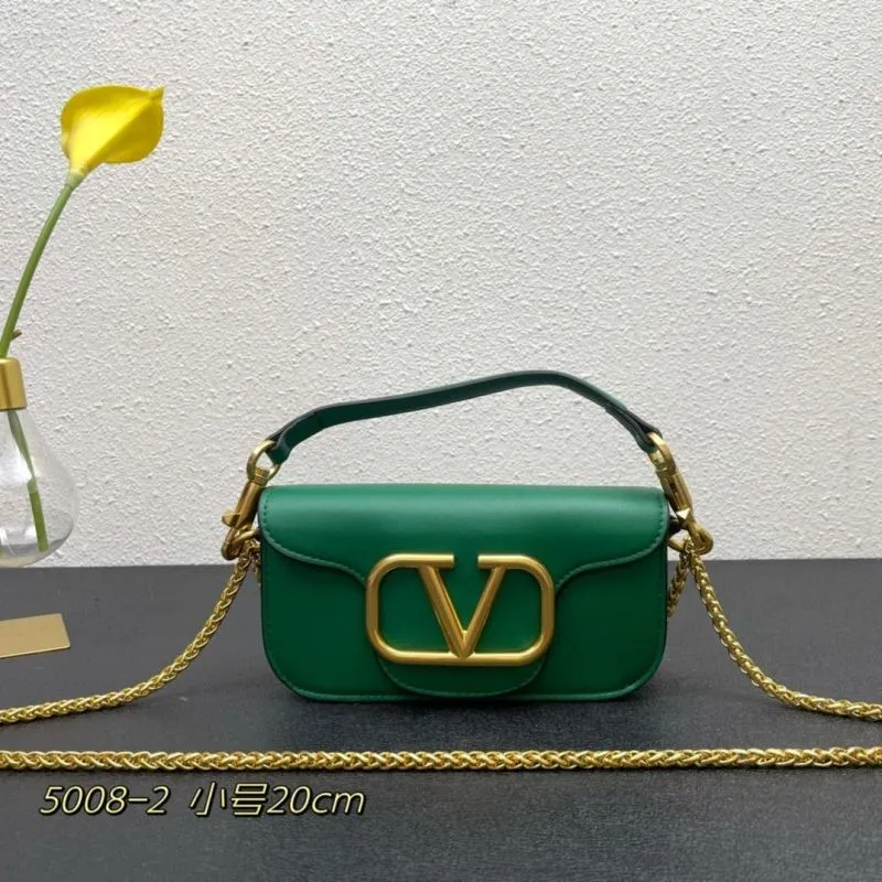 Valentino Small Green Leather Satchel Bag 5008-2