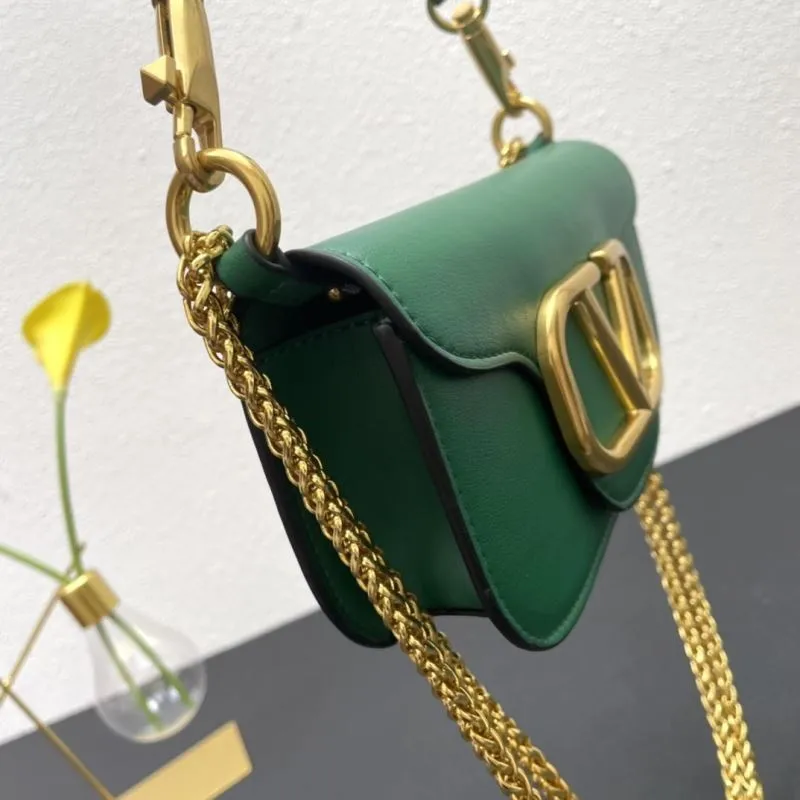 Valentino Small Green Leather Satchel Bag 5008-2 - Image 4