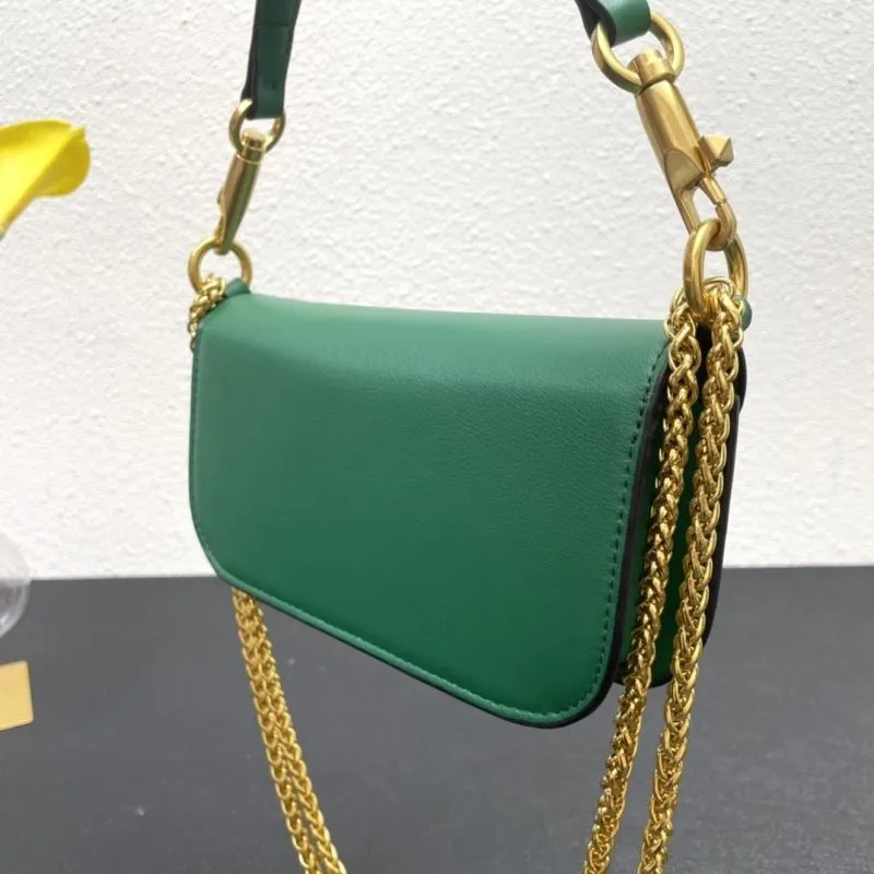 Valentino Small Green Leather Satchel Bag 5008-2 - Image 5