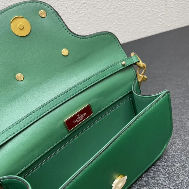 Valentino Small Green Leather Satchel Bag 5008-2 - Image 8
