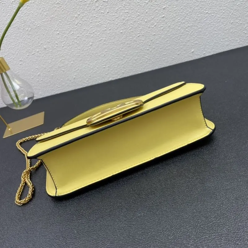 Valentino Yellow Leather Satchel Bag 5008 27cm - Image 7