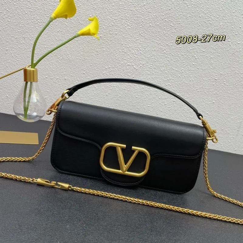 Valentino Black Leather Satchel Bag 5008 27cm