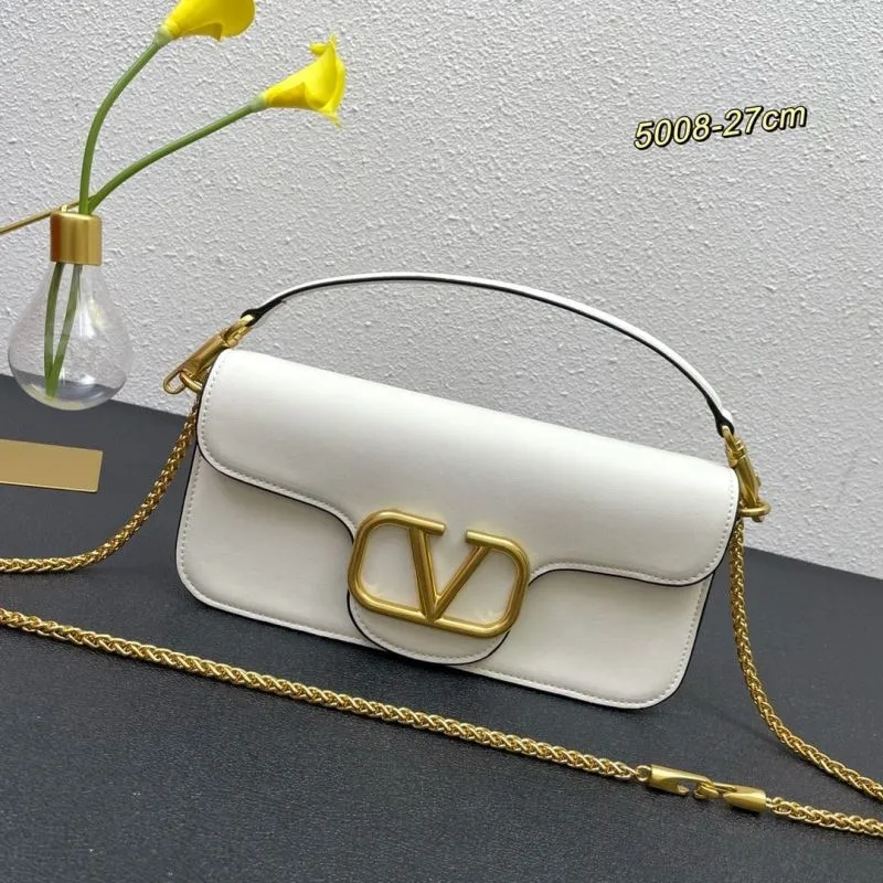 Valentino White Leather Satchel Bag 5008 27cm