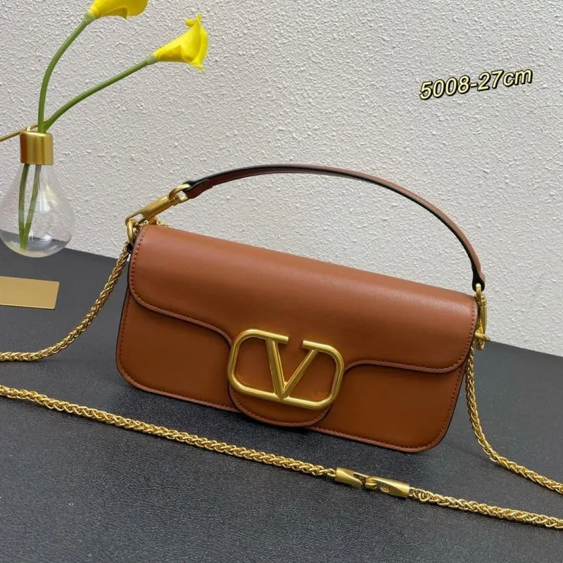 Valentino Brown Leather Satchel Bag 5008 27cm