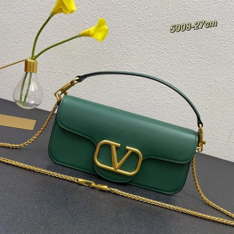 Valentino Green Leather Satchel Bag 5008 27cm