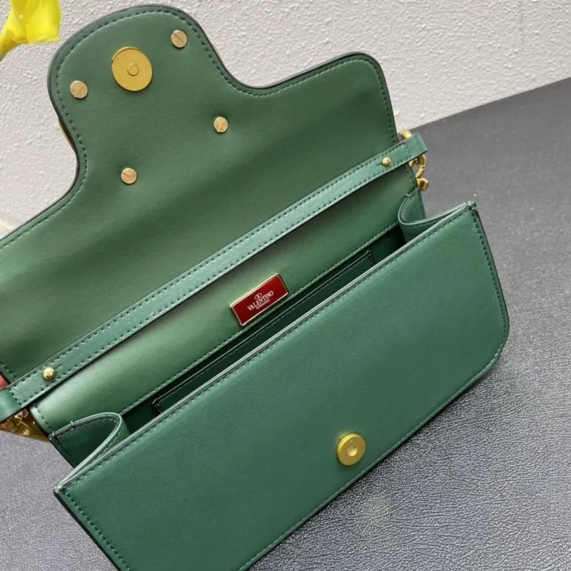 Valentino Green Leather Satchel Bag 5008 27cm - Image 8