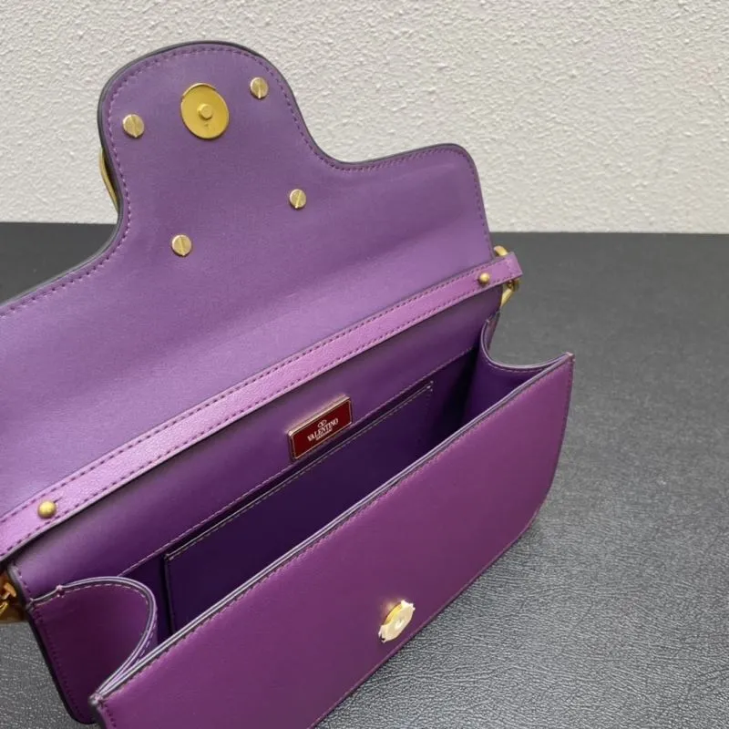 Valentino Purple Leather Satchel Bag 5008 27cm - Image 9