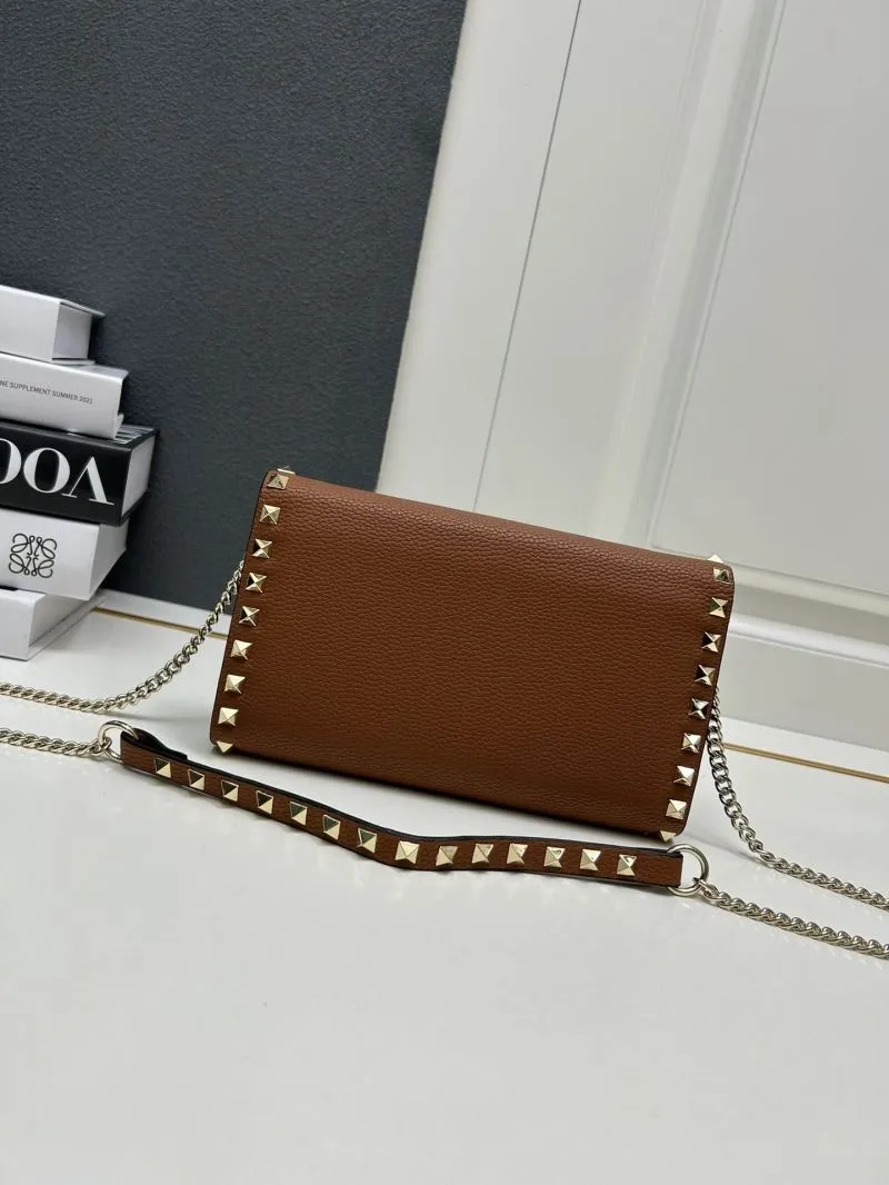 Valentino Brown Leather Crossbody Bag 9895 - Image 3