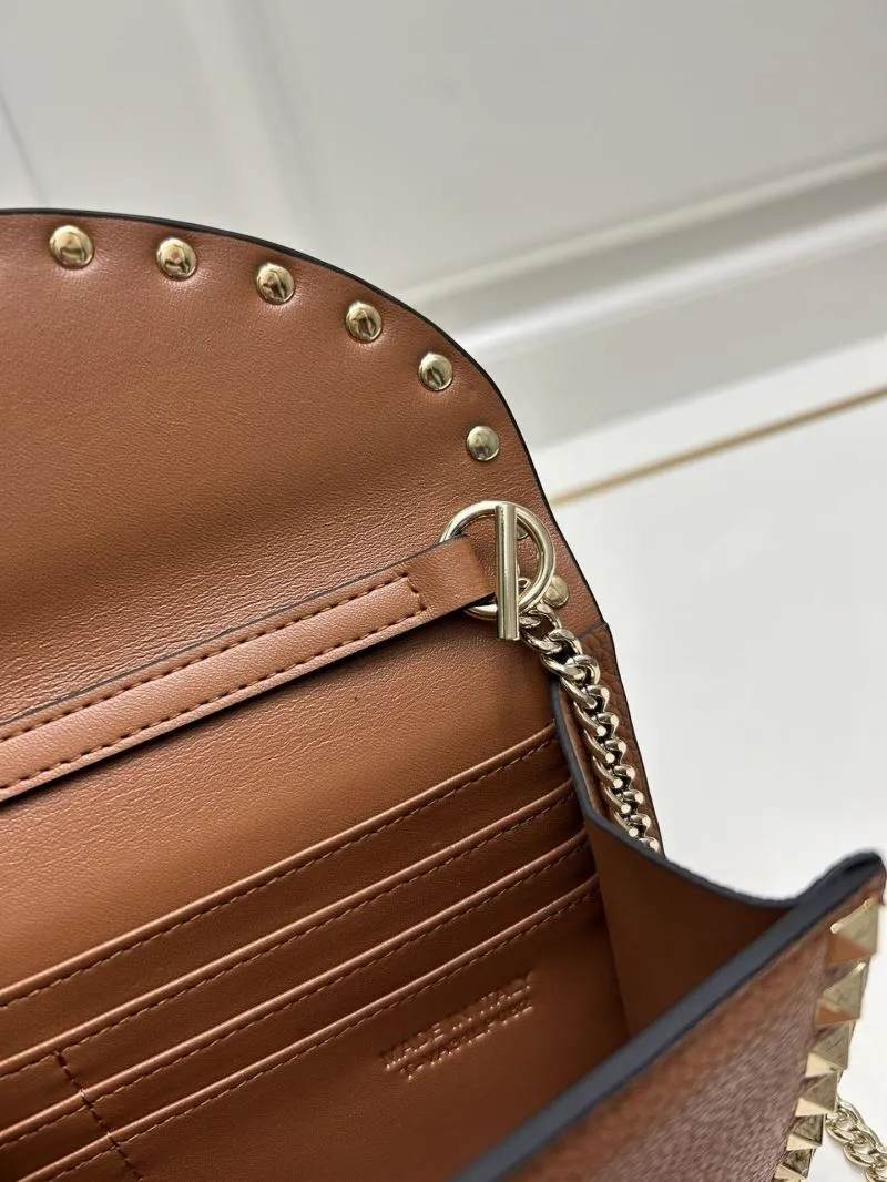 Valentino Brown Leather Crossbody Bag 9895 - Image 9