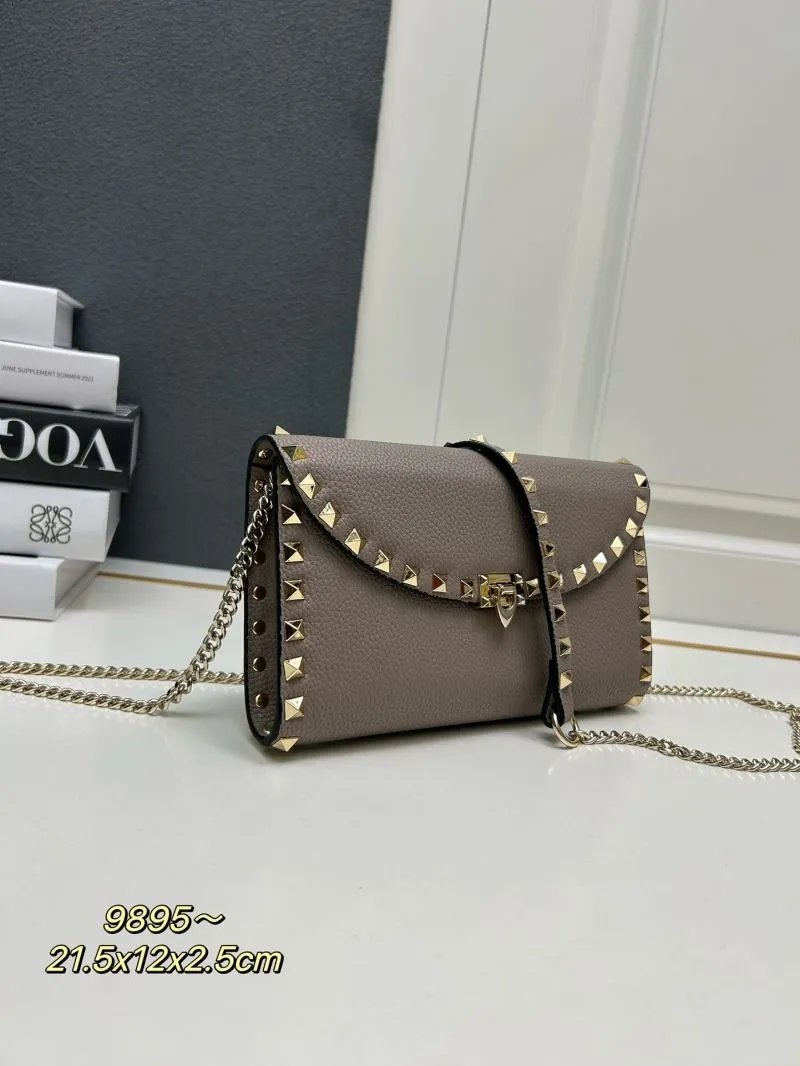 Alternative view of Valentino Taupe Rockstud Crossbody Satchel Bag 9895