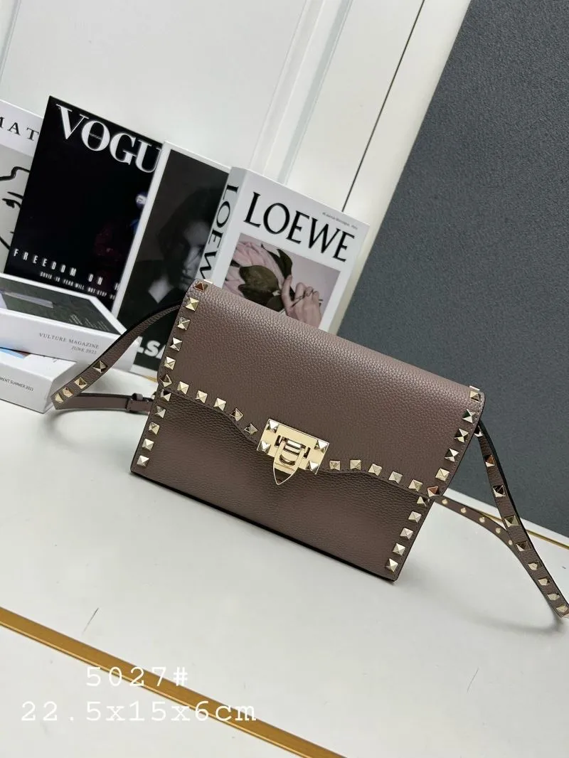 Valentino Taupe Crossbody Satchel Bag Model 5027