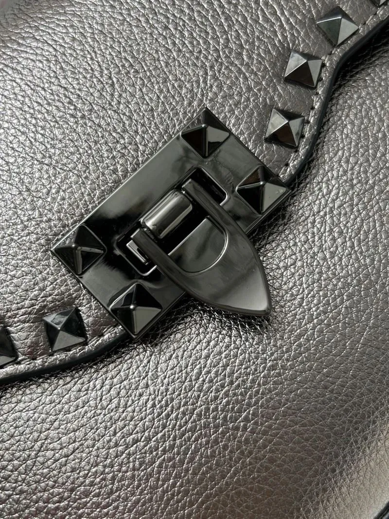 Valentino 5027 Metallic Silver Crossbody Satchel Bag - Image 5