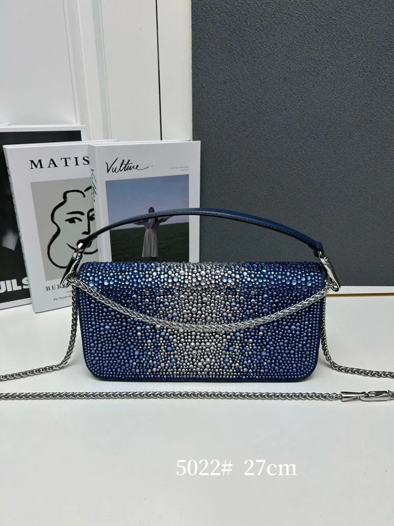 Alternative view of Valentino Blue Crystal Satchel Bag 5022 27cm