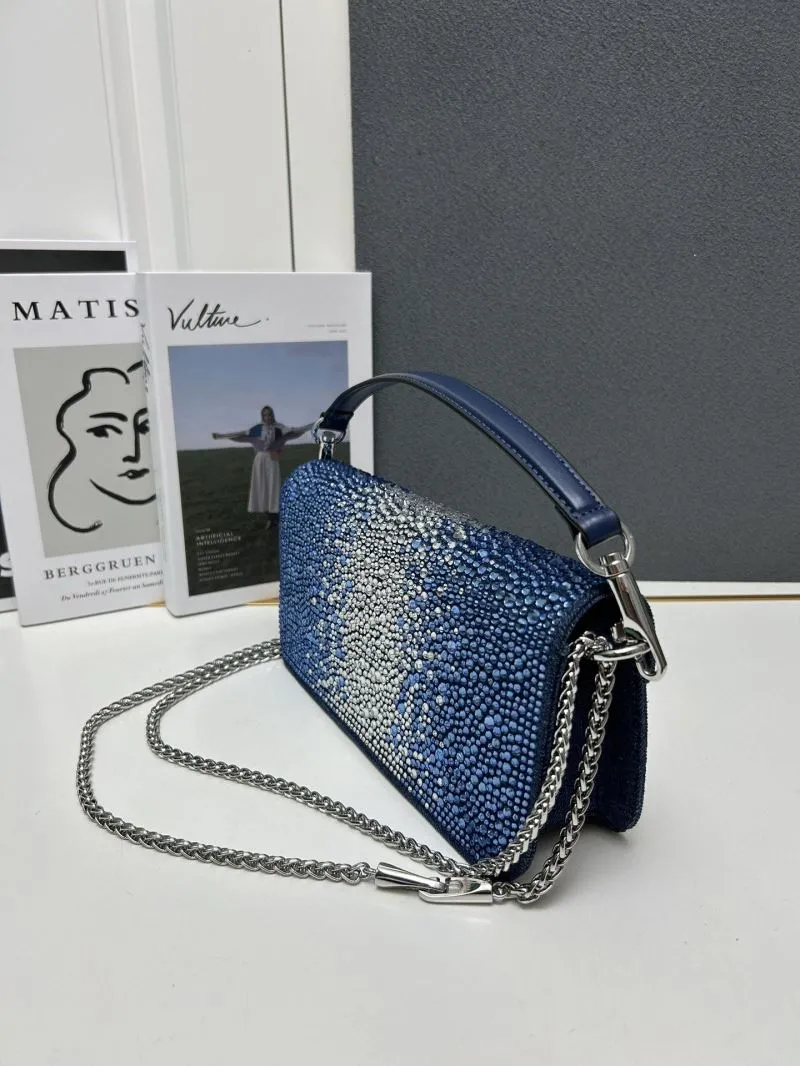 Valentino Blue Crystal Satchel Bag 5022 27cm - Image 3
