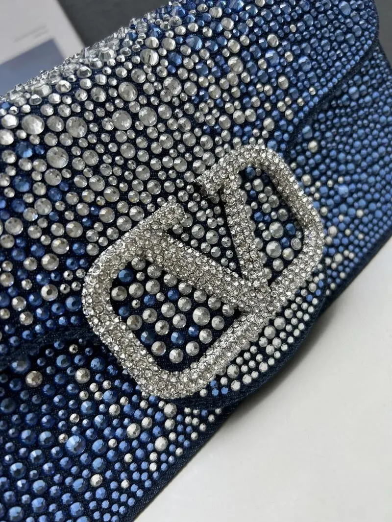 Valentino Blue Crystal Satchel Bag 5022 27cm - Image 4