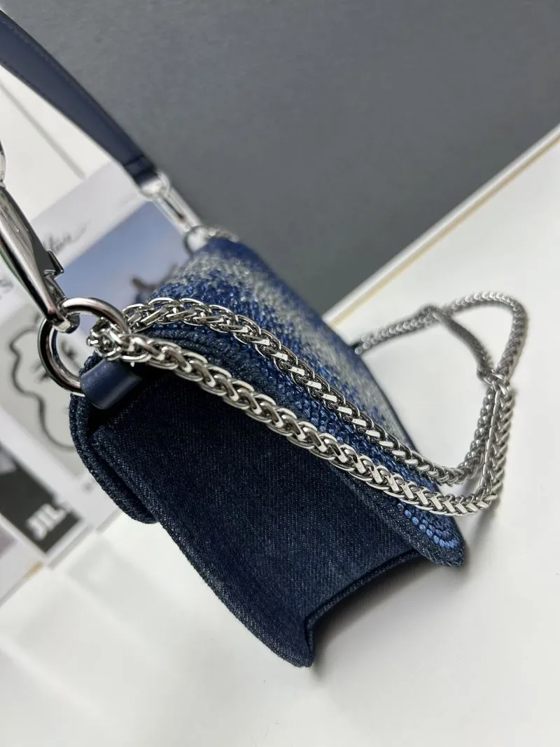 Valentino Blue Crystal Satchel Bag 5022 27cm - Image 5