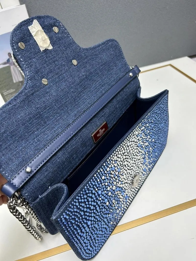 Valentino Blue Crystal Satchel Bag 5022 27cm - Image 9