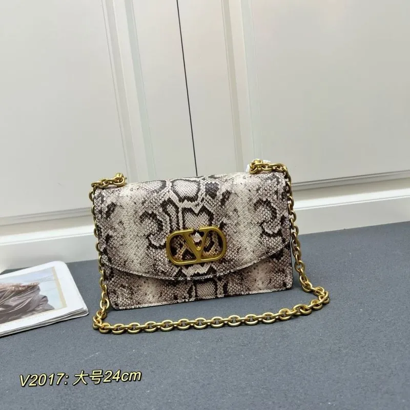 Valentino V2017 Snake Print Large Satchel Bag